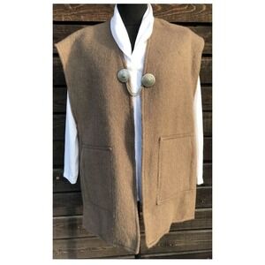 Vintage Wool Vest hand Made Luxury Cocoa Color Vest XL